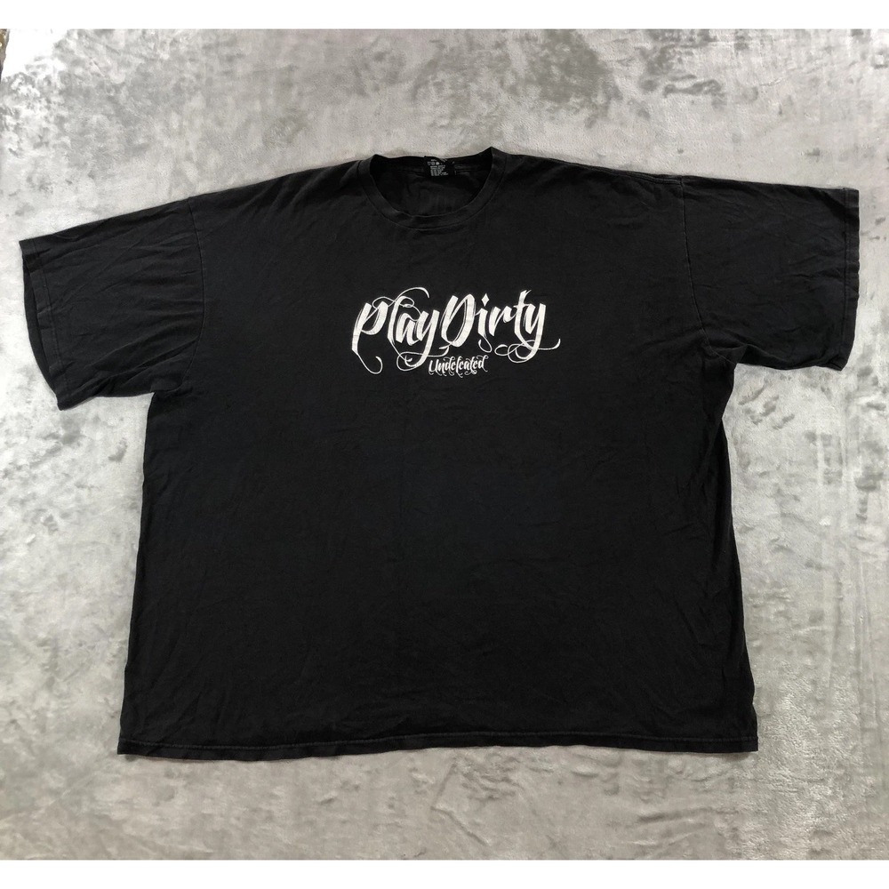 Vintage Undefeated Shirt Mens 2XL Black Play Dirty Graphic Tee Y2K Streetwear